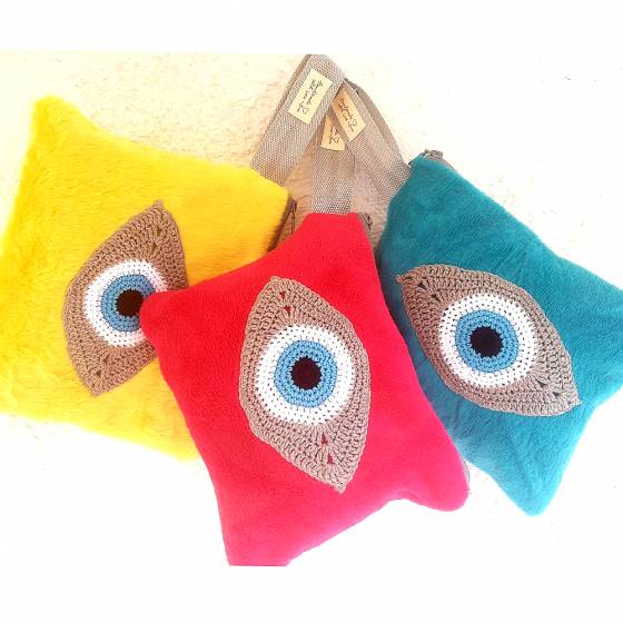 WATERMELON SOFT  FLEECE | EVIL EYE POCHETTE